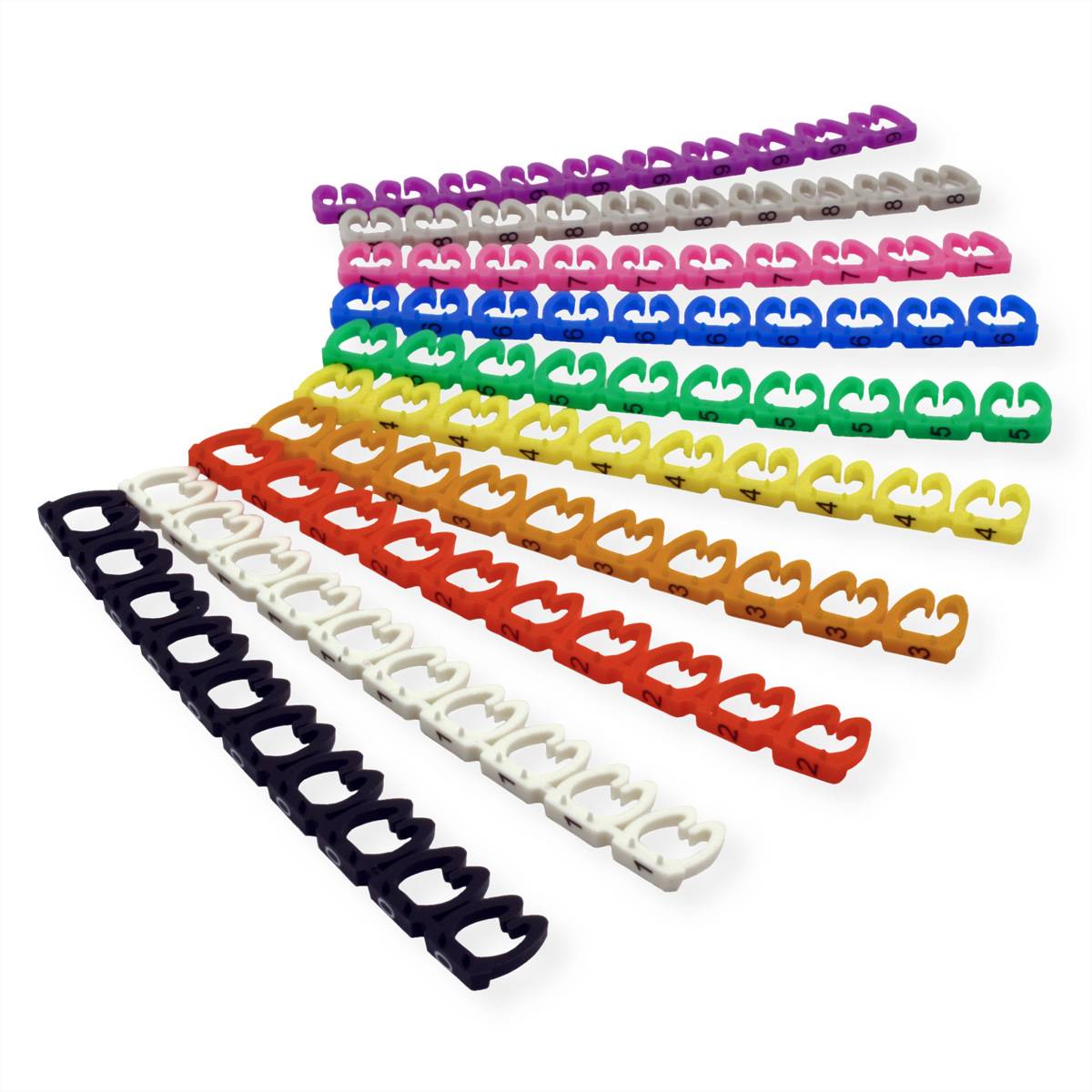 VALUE Set de marqueurs pour câbles patch, 10x 10 pièces, 5 - 6,5 mm, multicolore-3