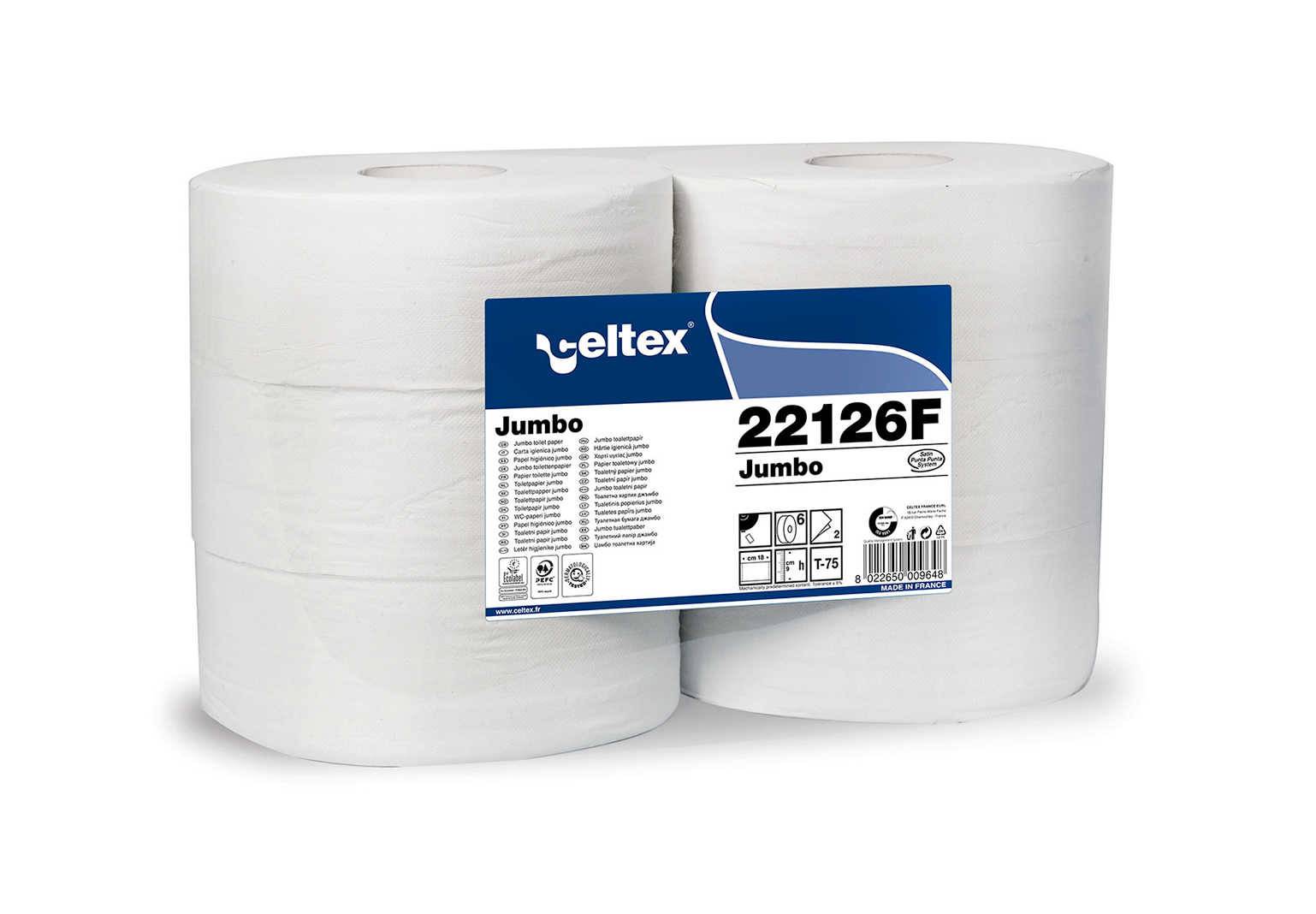 Papier hygiénique maxi jumbo le colis de 6 - CEL 22126 - Papier toilette et distributeur - celtex-0