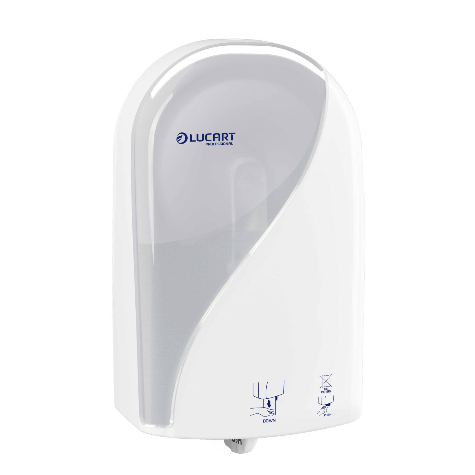 Distributeur identity toilet blanc a découpe automatique - LUCART - Papier toilette et distributeur-0