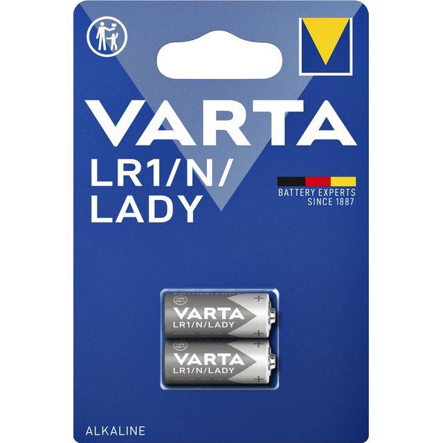 Pile alcaline Varta, LR1, N, LADY, électronique 1,5 V, blister de vente au détail (paquet de 2)-0