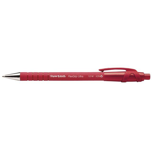 Stylo bille Papermate Flexigrip Ultra rétractable 1 mm - rouge-0