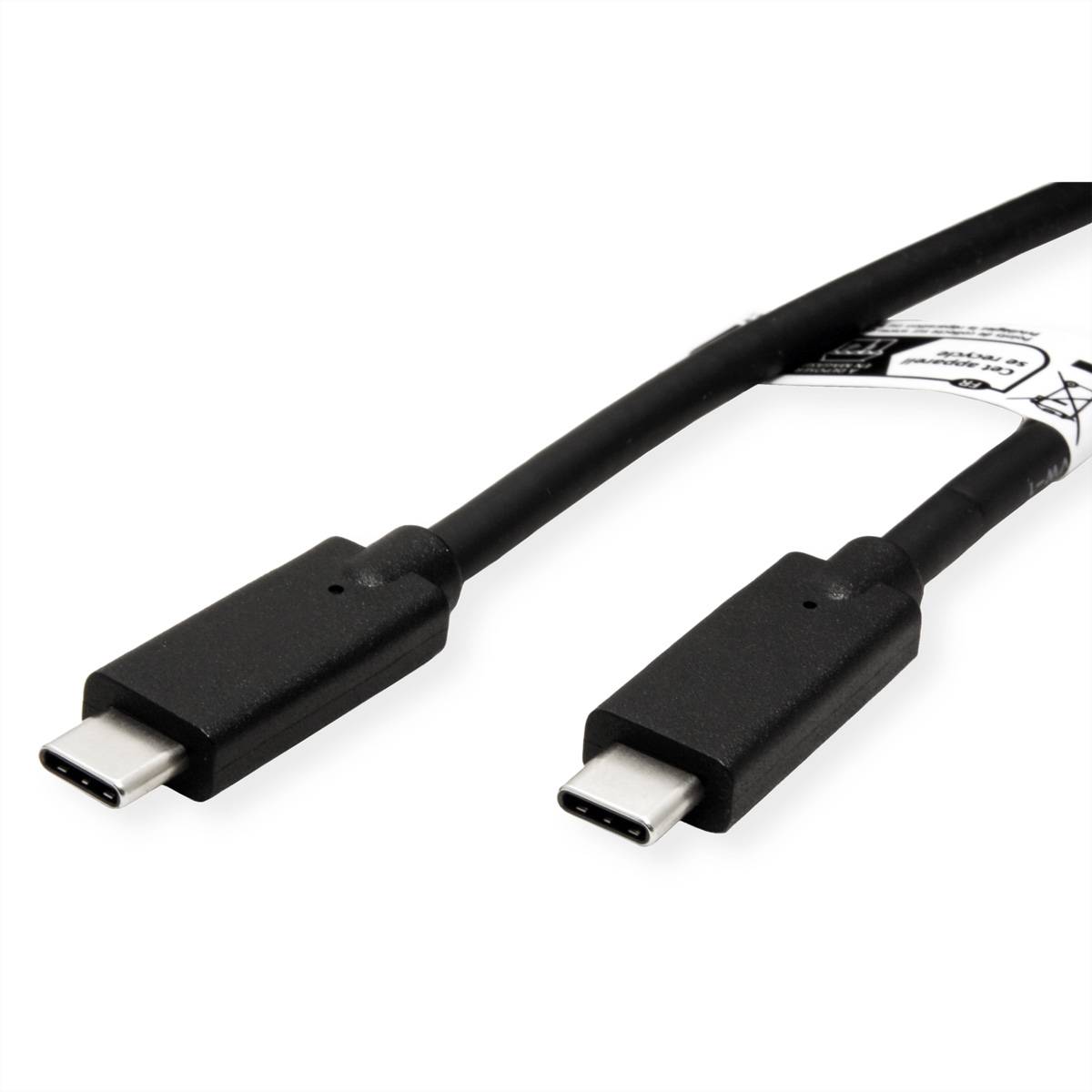ROLINE Câble compatible USB 3.2 Gen2, C-C, M/M, 4K UHD-1, 10Gbit/s, Emark, 100W, noir, 3 m-1