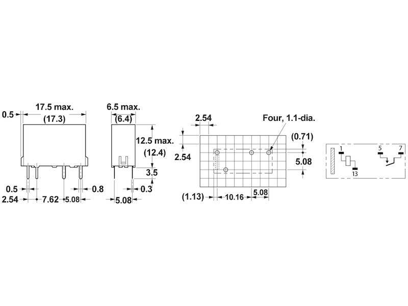 Omron G6D-1A-ASI 5DC Relais pour circuits imprimés 5 V/DC 5 A 1 NO (T) 1 pc(s)-2