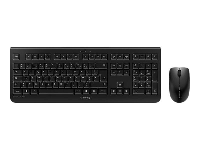 CHERRY DW 3000 Ensemble Clavier & Souris sans fil, noir, USB, AZERTY - FR, Taille réelle (100 %), Sans fil, RF sans fil,-0