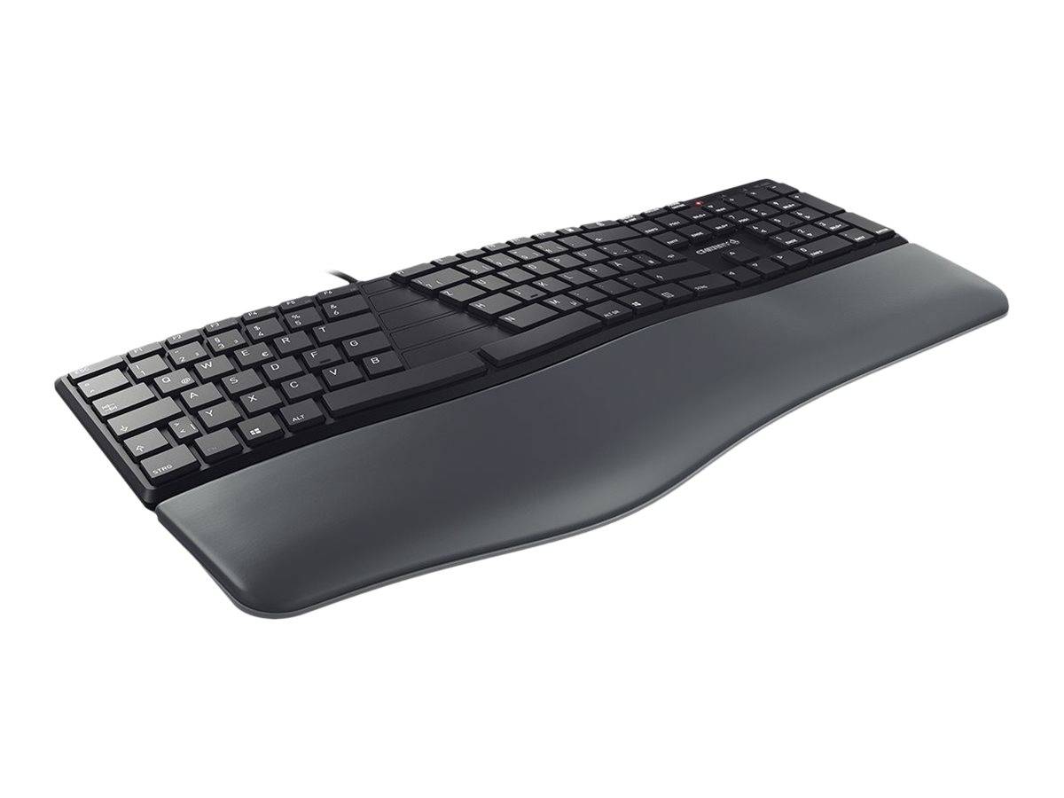 CHERRY KC 4500 ERGO, Taille réelle (100 %), Avec fil, USB, AZERTY, Noir-0
