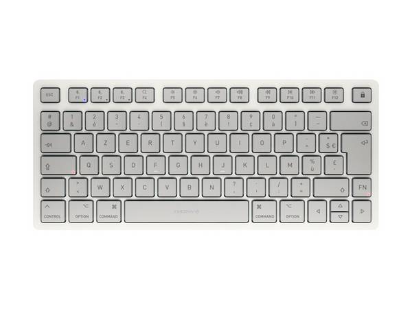 CHERRY KW 7100 MINI BT for MAC, 75%, Sans fil, Bluetooth, Commutateur de touche « ciseaux », AZERTY, Blanc