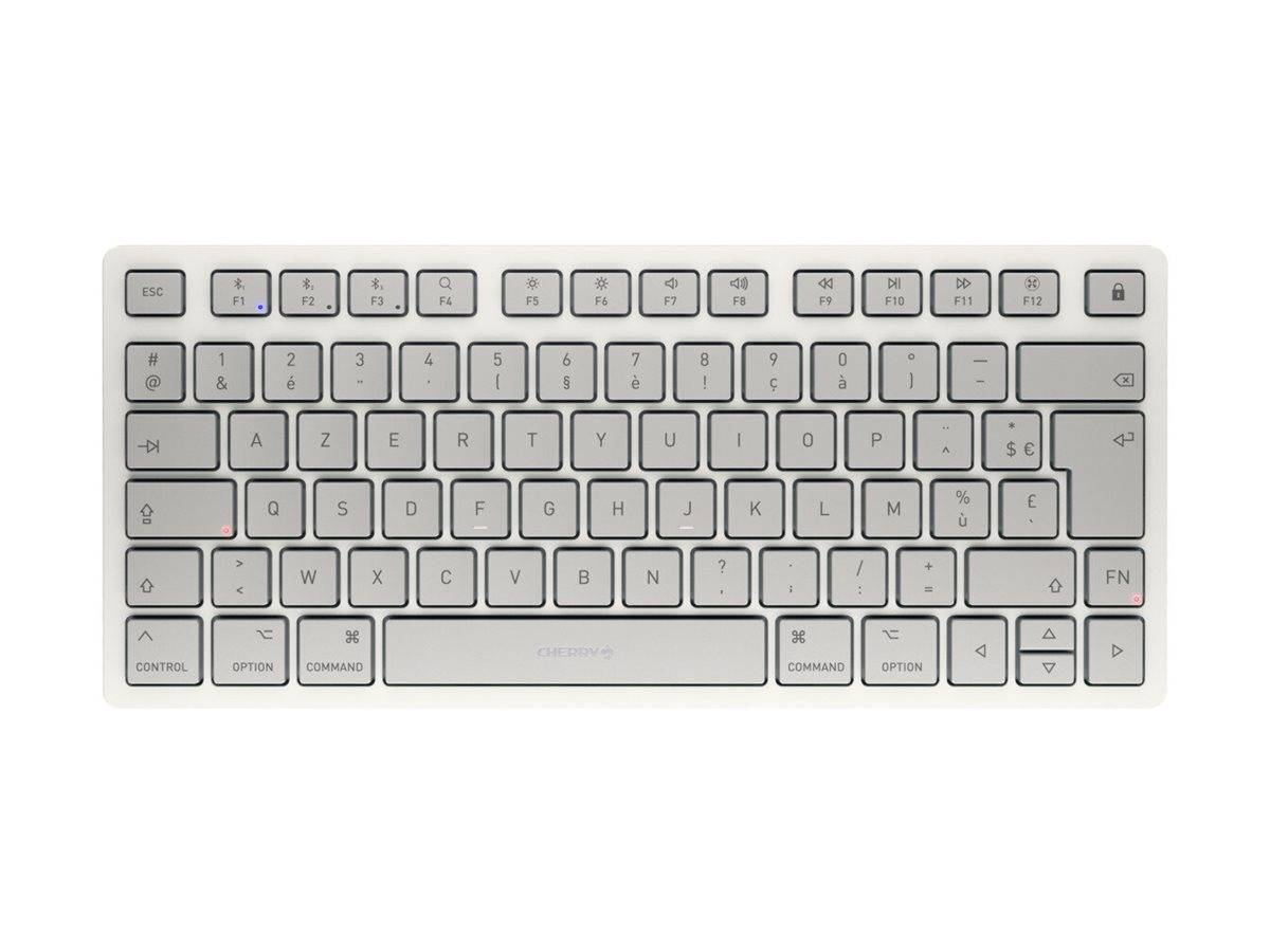 CHERRY KW 7100 MINI BT for MAC, 75%, Sans fil, Bluetooth, Commutateur de touche « ciseaux », AZERTY, Blanc-0