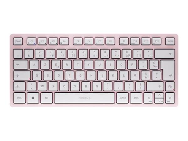 CHERRY KW 7100 MINI BT, Sans fil, Bluetooth, Commutateur de touche « ciseaux », AZERTY, Rose
