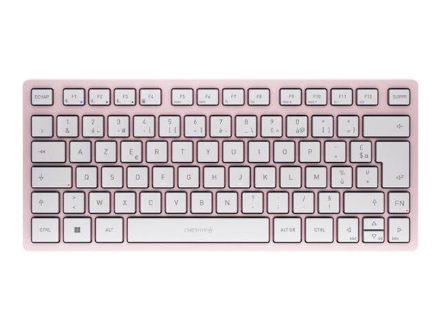 CHERRY KW 7100 MINI BT, Sans fil, Bluetooth, Commutateur de touche « ciseaux », AZERTY, Rose-0