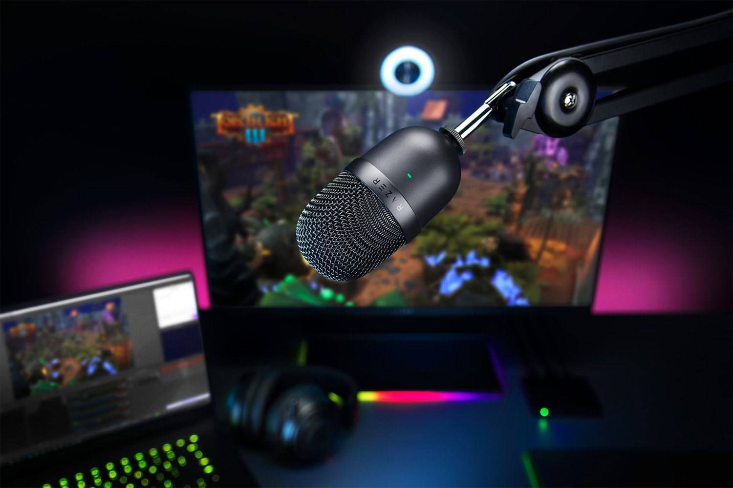 Sur pied Micro USB RAZER Seiren Mini Type de transmission (détails):USB, filaire pied-2