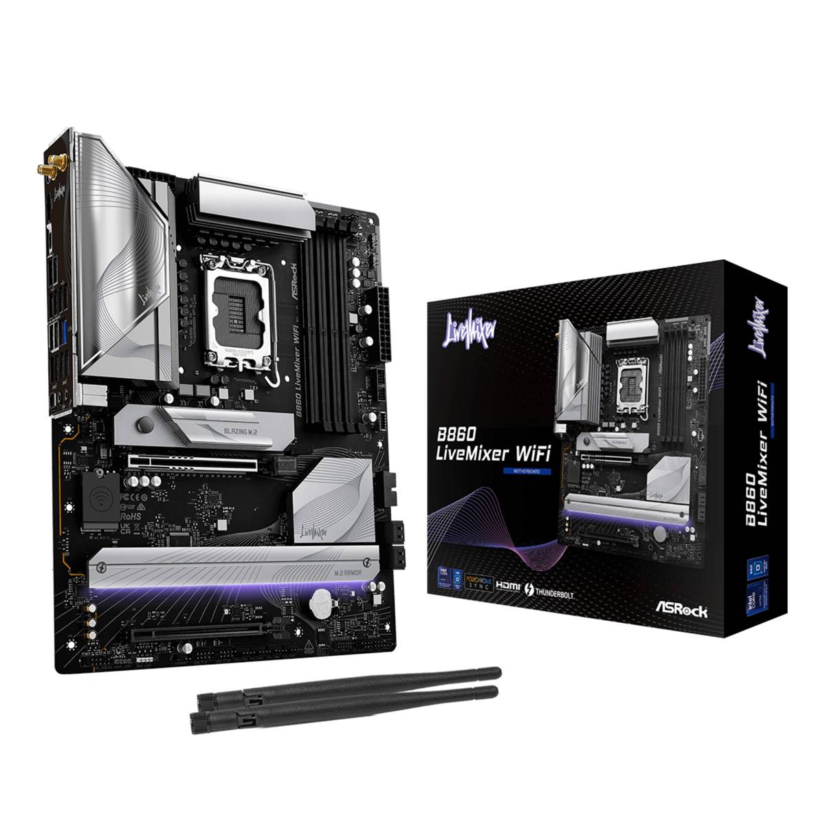 Asrock B860 LiveMixer WiFi, Intel, LGA 1851 (Socket V1), Intel Core Ultra (Series 2), LGA 1851, DDR5-SDRAM, 256 Go-0