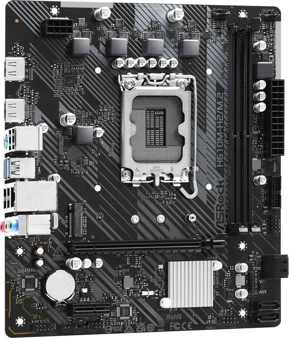 Asrock H610M-H2/M.2, Intel, LGA 1700, Intel Core i3 12th Gen, Intel Core i3 13th Gen, Intel Core i3 14th Gen, Intel Core-5