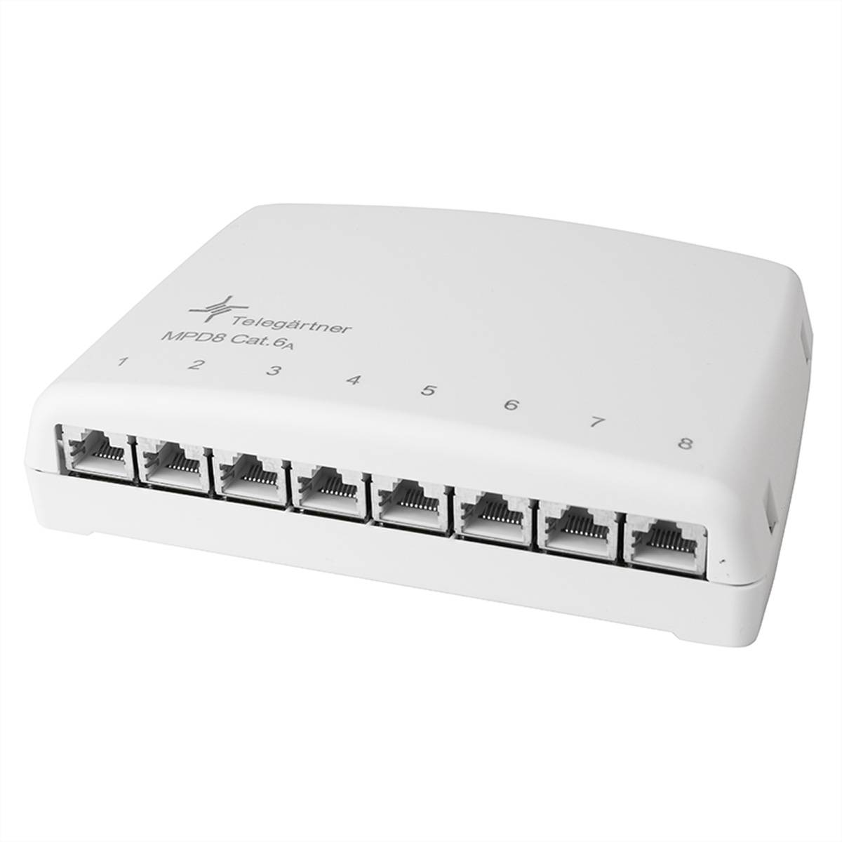 TELEGÄRTNER Mini distributeur TH35/AP, blanc alpin, MPD8-HS K Cat.6A (profond selon ISO/IEC)-0