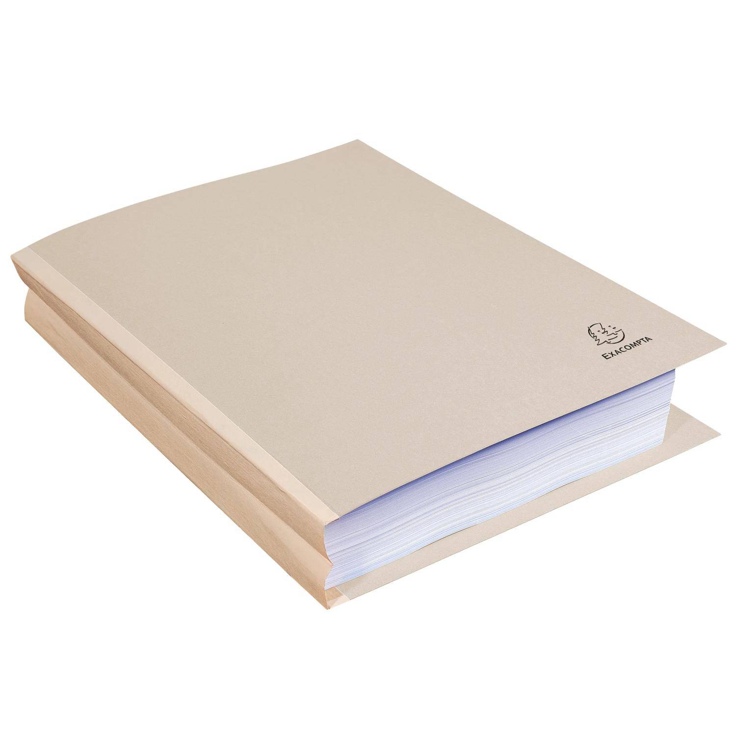 Chemise dos toilé Exacompta Forever 24 x 32 cm dos 3 cm - Paquet de 25 - Gris-1