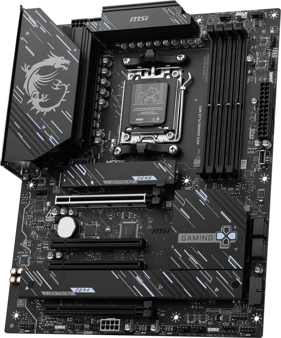 MSI X870 GAMING PLUS WIFI, AMD, Emplacement AM5, AMD Ryzen 7000 Series, AMD Ryzen 8000 Series, AMD Ryzen 9000 Series, DD-3