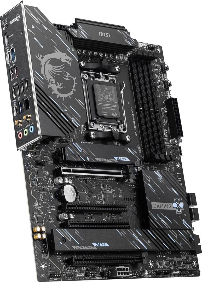 MSI X870 GAMING PLUS WIFI, AMD, Emplacement AM5, AMD Ryzen 7000 Series, AMD Ryzen 8000 Series, AMD Ryzen 9000 Series, DD-4