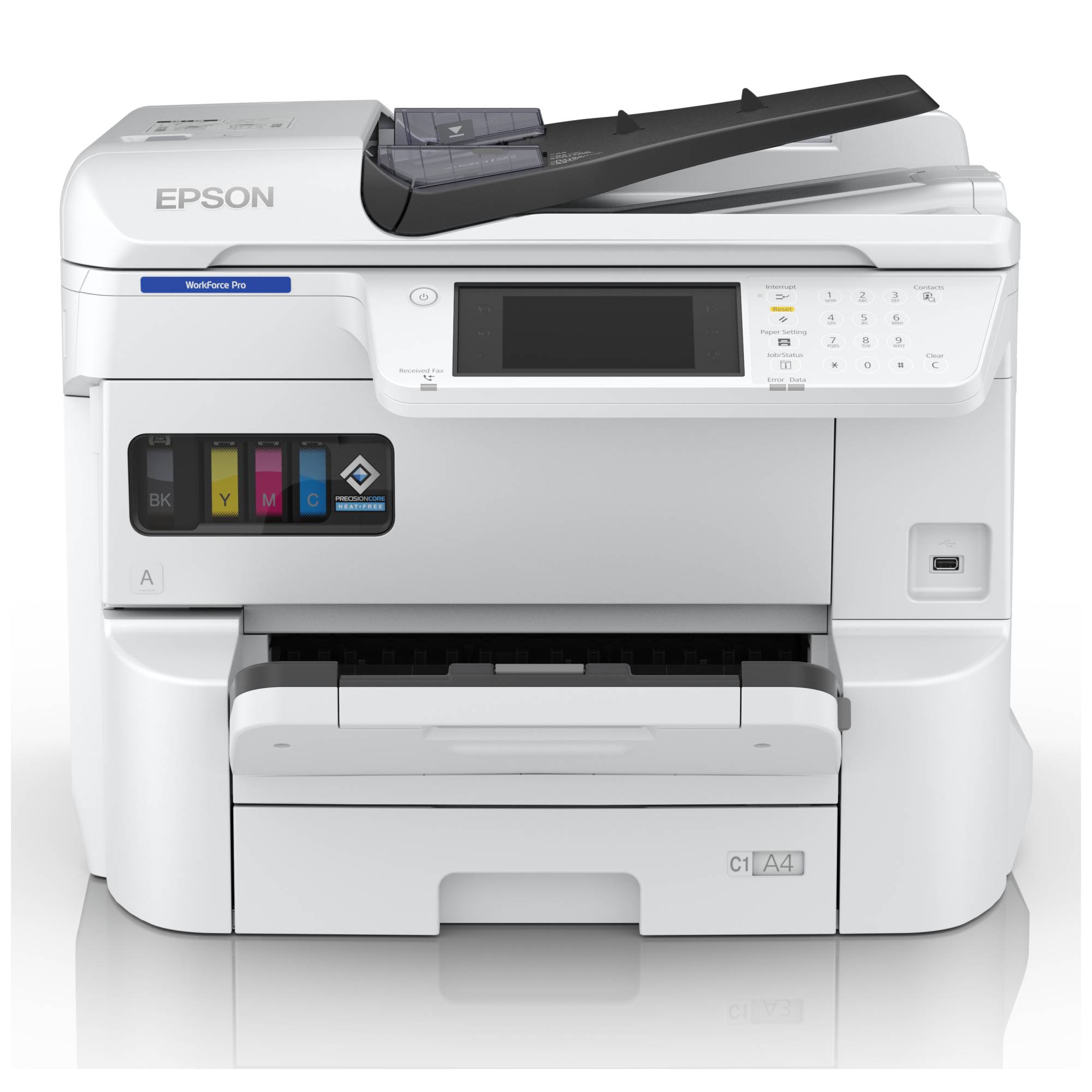 EPSON WorkForce Pro EM-C7100DWF MFP colour inkjet A3 297x420mm A3 22ppm Copy 25ppm Print 335sheets LAN Wi-Fi USB-3
