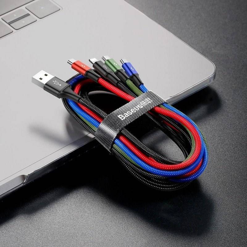 Câble 4-en-1 Lightning/2 USB-C/Micro-USB vers USB-A Fast Charge 3,5A 1,2m-2