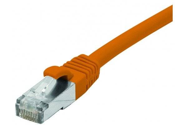 Cordon RJ45 catégorie 6A S/FTP LSOH snagless orange - 0,5 m-0