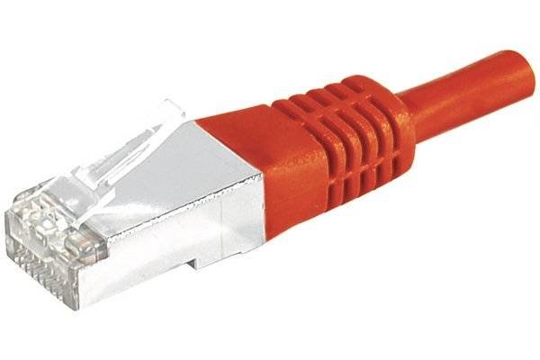 Cordon RJ45 catégorie 6A S/FTP rouge - 10 m-0