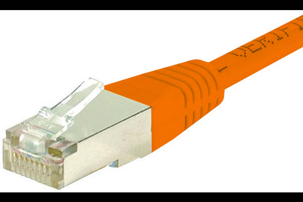 Cordon RJ45 catégorie 6 S/FTP orange - 0,7 m-0