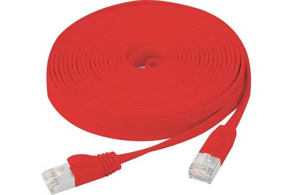 Cordon RJ45 plat catégorie 6 U/FTP snagless rouge - 5 m