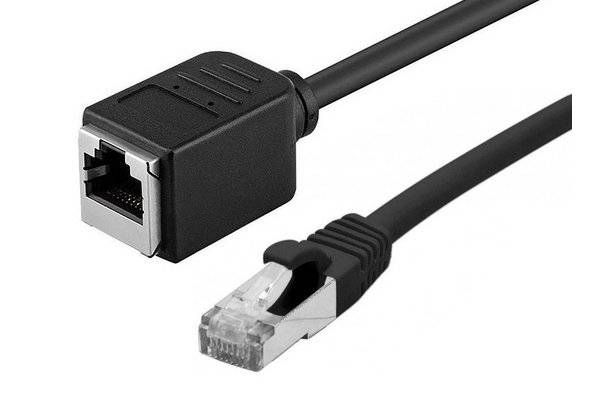 Rallonge cordon RJ45 catégorie 6A S/FTP LS0H snagless noir - 1 m-0