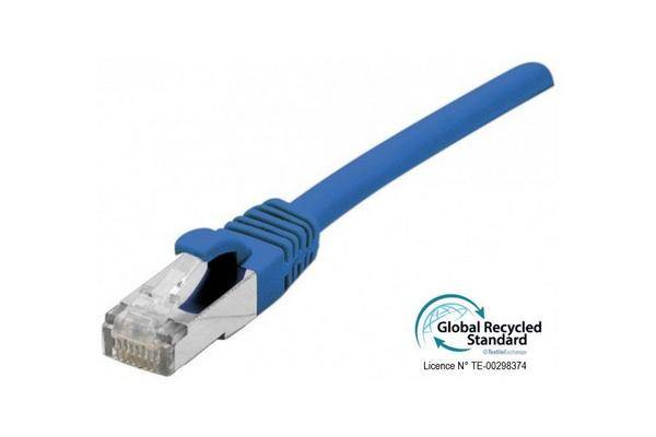 Cordon RJ45 certifié GRS CAT 6 F/UTP snagless bleu - 0,5 m-0