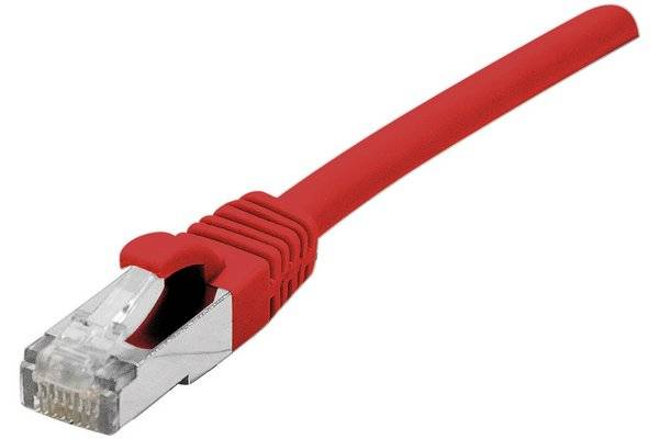 Cordon RJ45 catégorie 6A S/FTP LSOH snagless rouge - 5 m