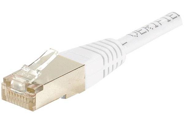 Cordon RJ45 catégorie 6 F/UTP blanc CCA - 0,15 m-0