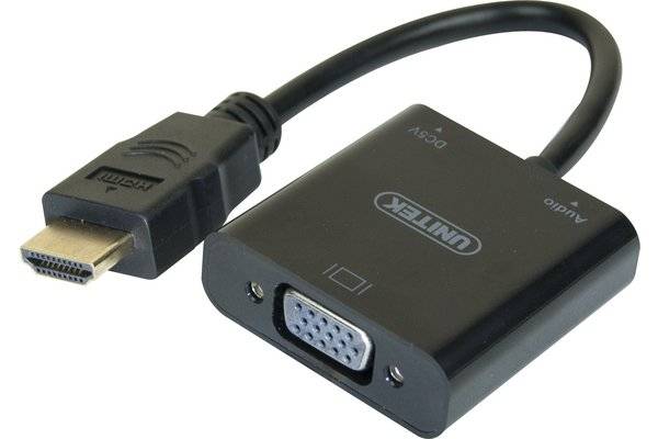 Convertisseur noir HDMI vers VGA+audio -15CM-0