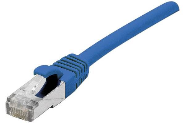 Cordon RJ45 catégorie 6A F/UTP LSOH snagless bleu - 0,15 m-0
