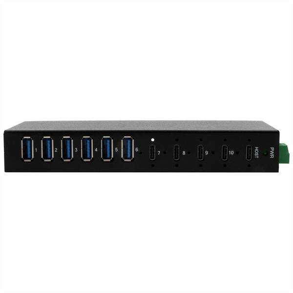 Exsys EXSYS - USB 3.2 Gen 2 Hub 10-Port 4xC und 6xA-Anschlüsse inkl.Netzteil Hub USB noir
