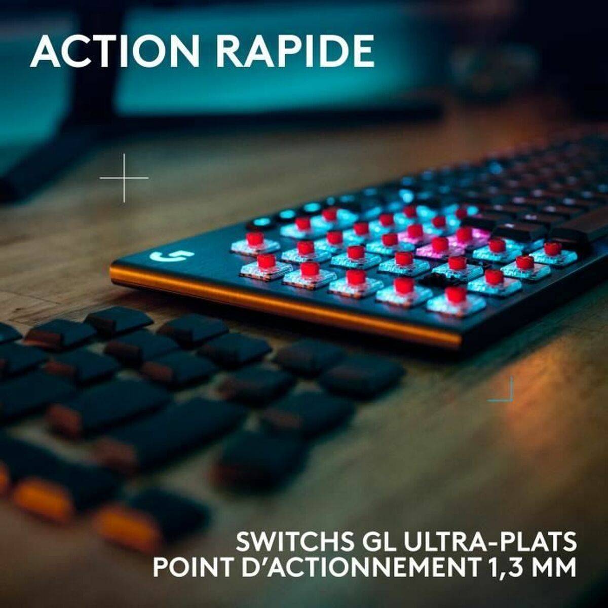 Logitech G G915 X LIGHTSPEED, Avec fil &sans fil, USB + RF Wireless + Bluetooth, Clavier mécanique, AZERTY, LED, Noir-2
