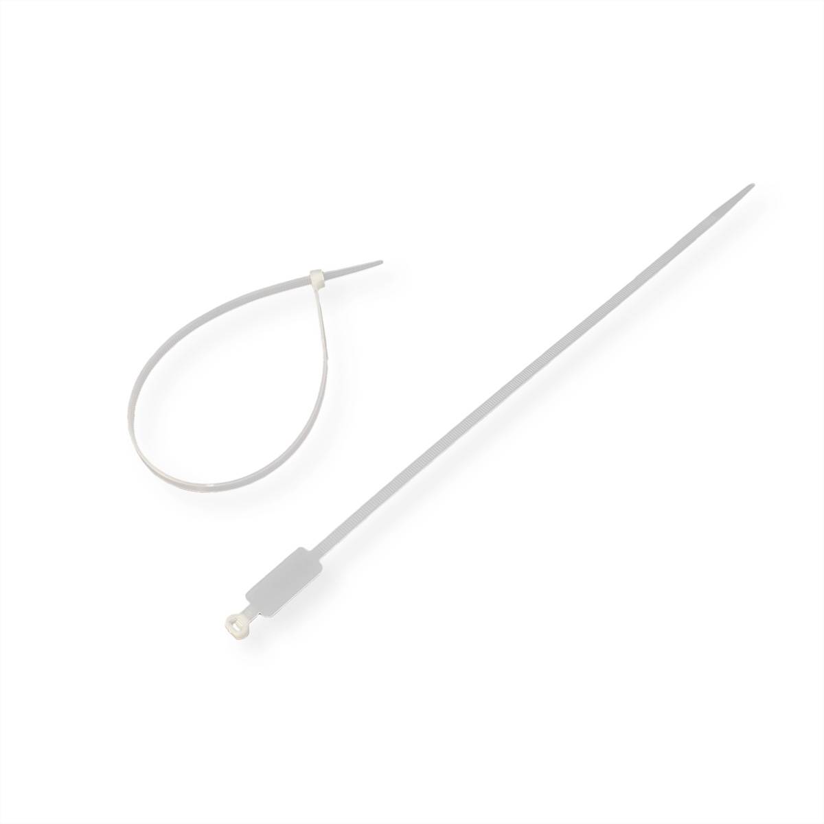 VALUE Bande de fixation, 30cm, 4,8mm avec inscription, 100 pièces-0