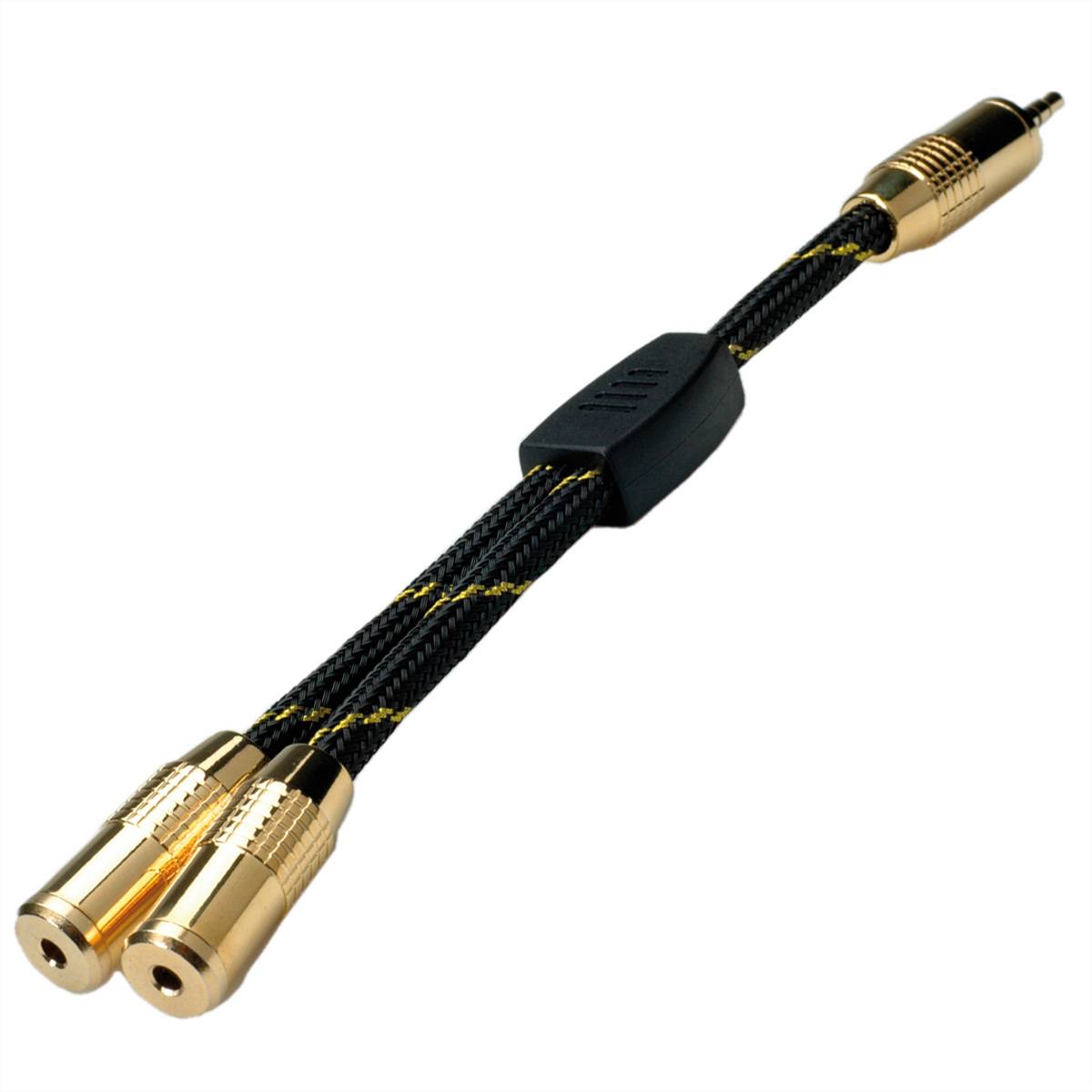 ROLINE GOLD Adaptateur stéréo 3,5mm (1x M, 2x F), 0,15m-0