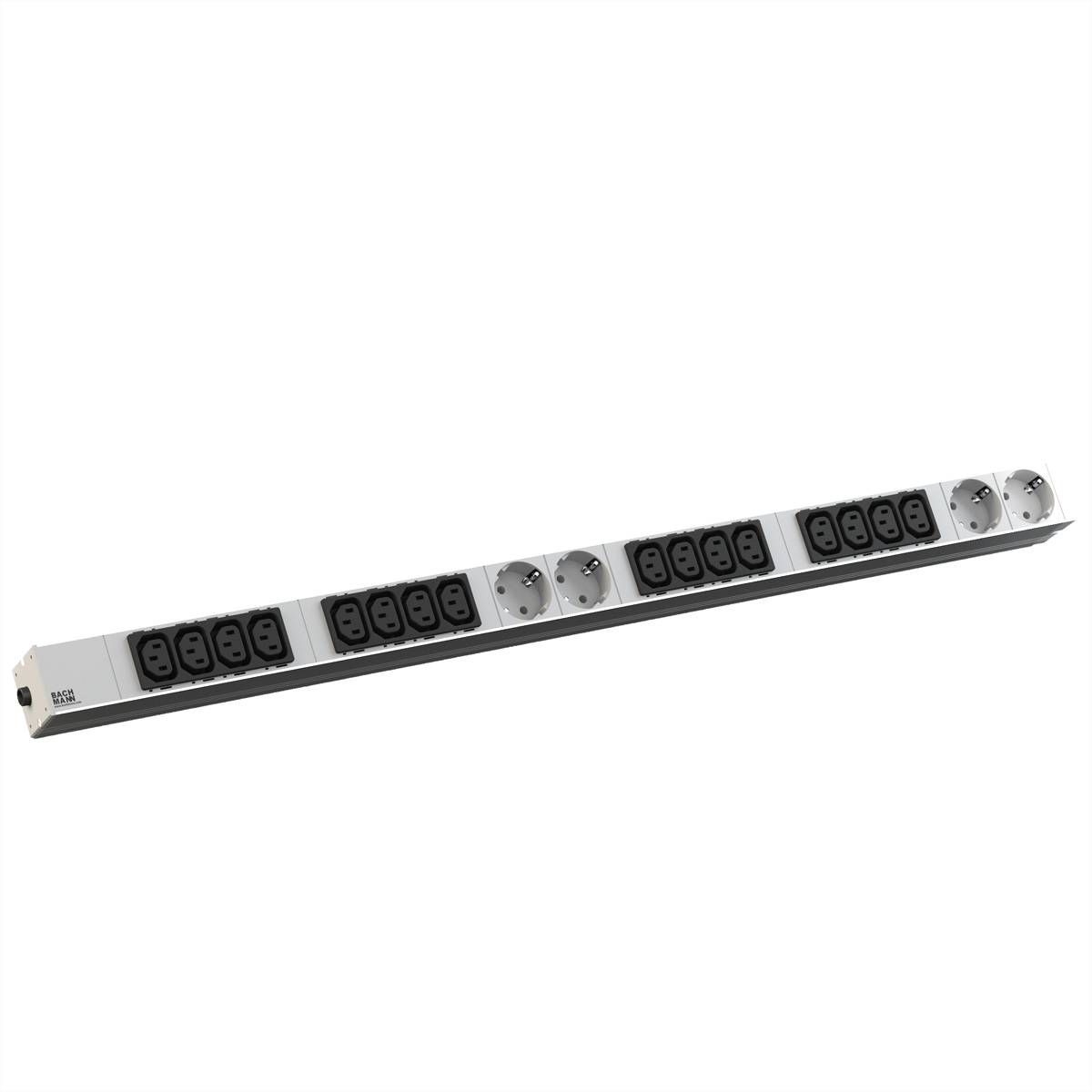 BACHMANN IT PDU ALU 1HE 16x C13 4x Schutzkontakt CEE 16A blau