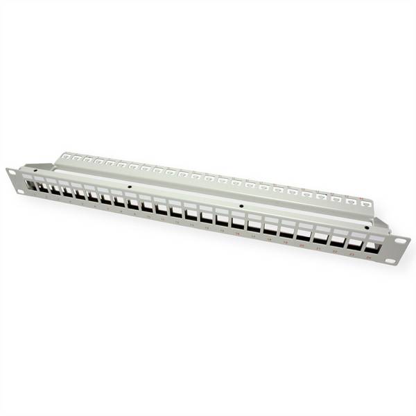 ROLINE Panneau de brassage 19" pour Keystone, 24 ports blindé, gris