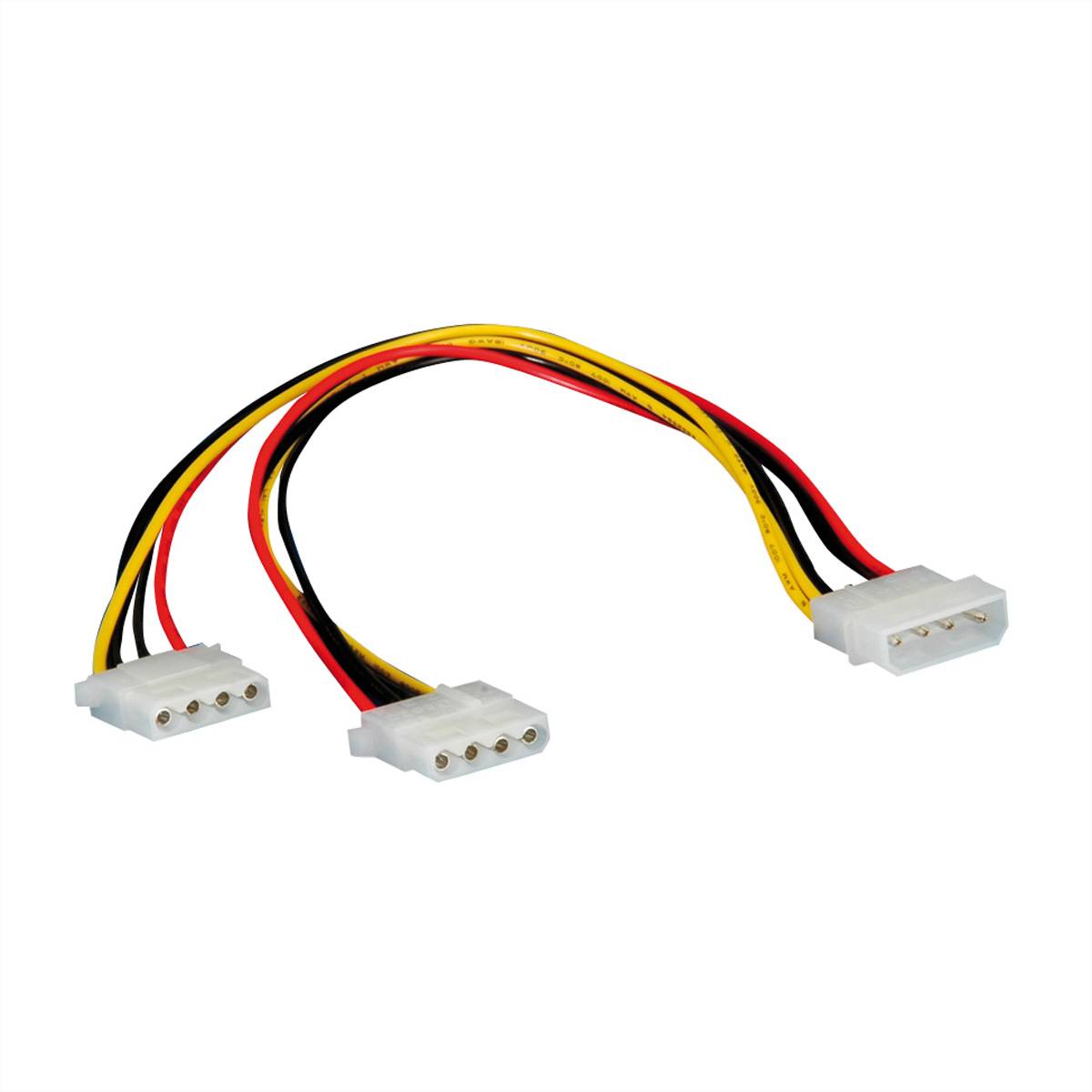 ROLINE Câble en Y 4 pôles HDD / 2x 4 pôles HDD, 0,3 m-0