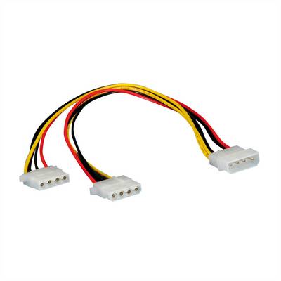 ROLINE Câble en Y 4 pôles HDD / 2x 4 pôles HDD, 0,3 m-0