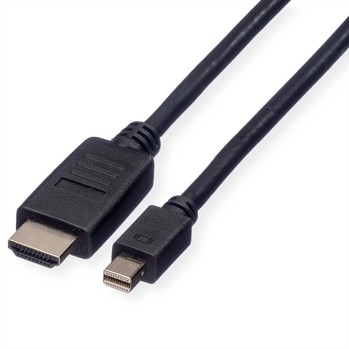 ROLINE Câble Mini DisplayPort, Mini DP - HDTV, M/M, noir, 1 m-0