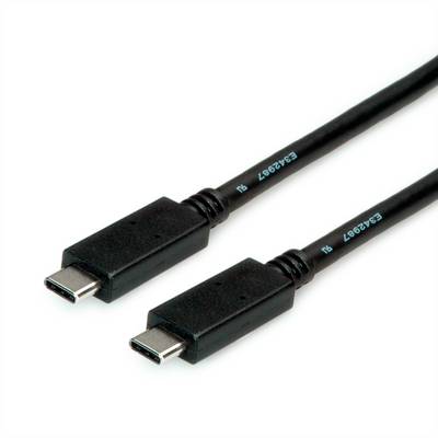 ROLINE Câble USB 3.2 Gen 2, avec PD (Power Delivery), avec Emark, C-C, M/M, noir, 1 m-0