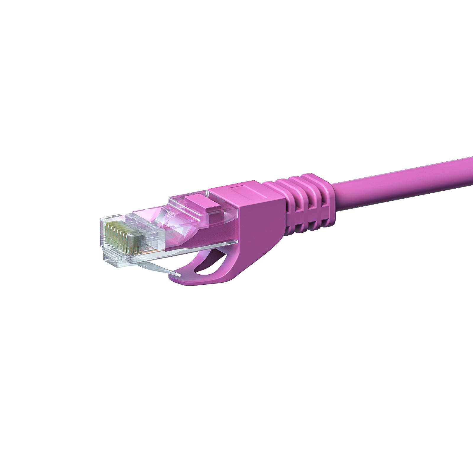 Danicom - Câble Cat5e UTP 100% cuivre rose - 1m-1