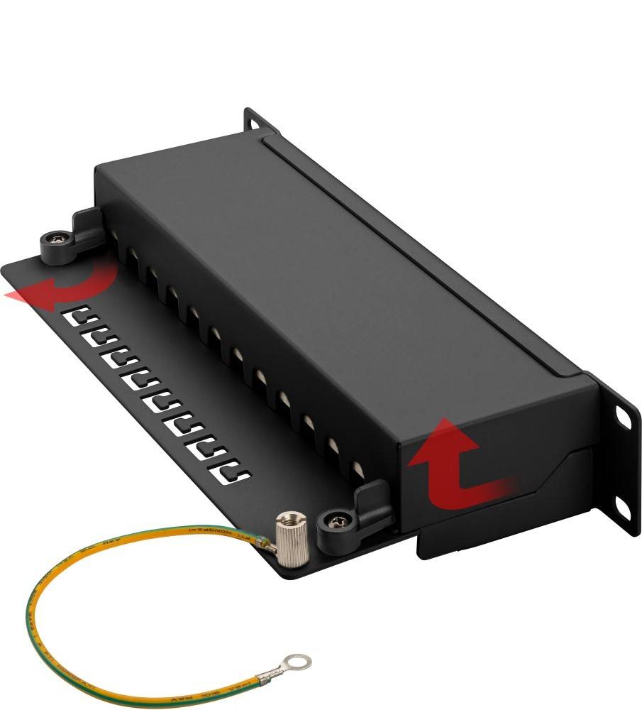 Danicom - Panneau de brassage de 10 pouces CAT6A STP - 12 ports-2