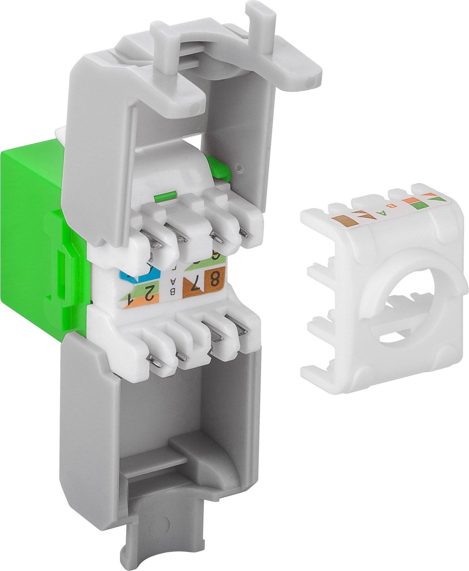 Danicom - Connecteur Keystone Cat6A UTP - Toolless - Vert-2
