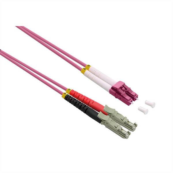 Roline 21.15.9471 fibre optique FO Câble de raccordement 1.00 m violet [1x LSH mâle - 1x LC mâle] 50/125 µ Multimode OM4
