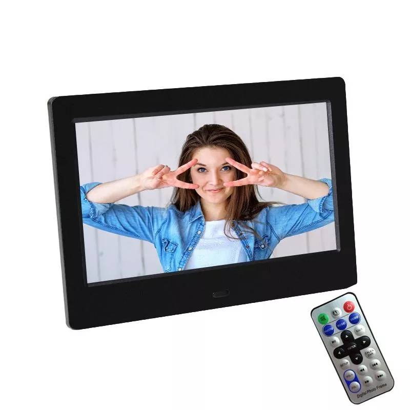 Cadre Photo Numérique 7 Pouces LED Support Vidéo Musique Calendrier Multilingue Noir YONIS-0