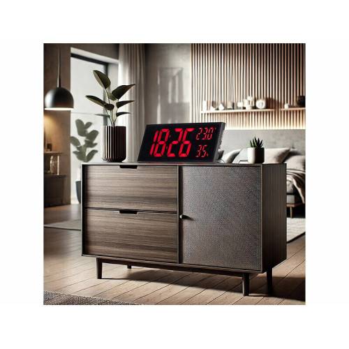 Horloge digitale LED ROUGE en format XXL-1