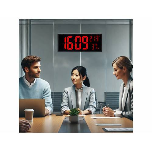 Horloge digitale LED ROUGE en format XXL-2