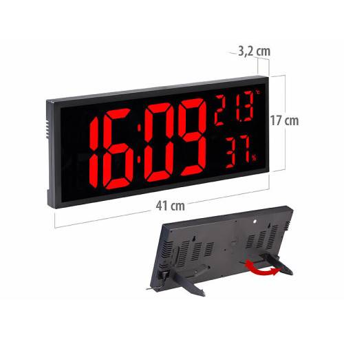 Horloge digitale LED ROUGE en format XXL-3